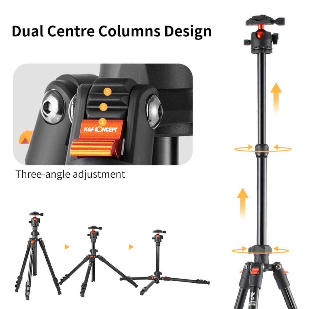 K&F Concept Vlog Travel Tripod Compact Flexible & Portable KF09.101V1 - 5